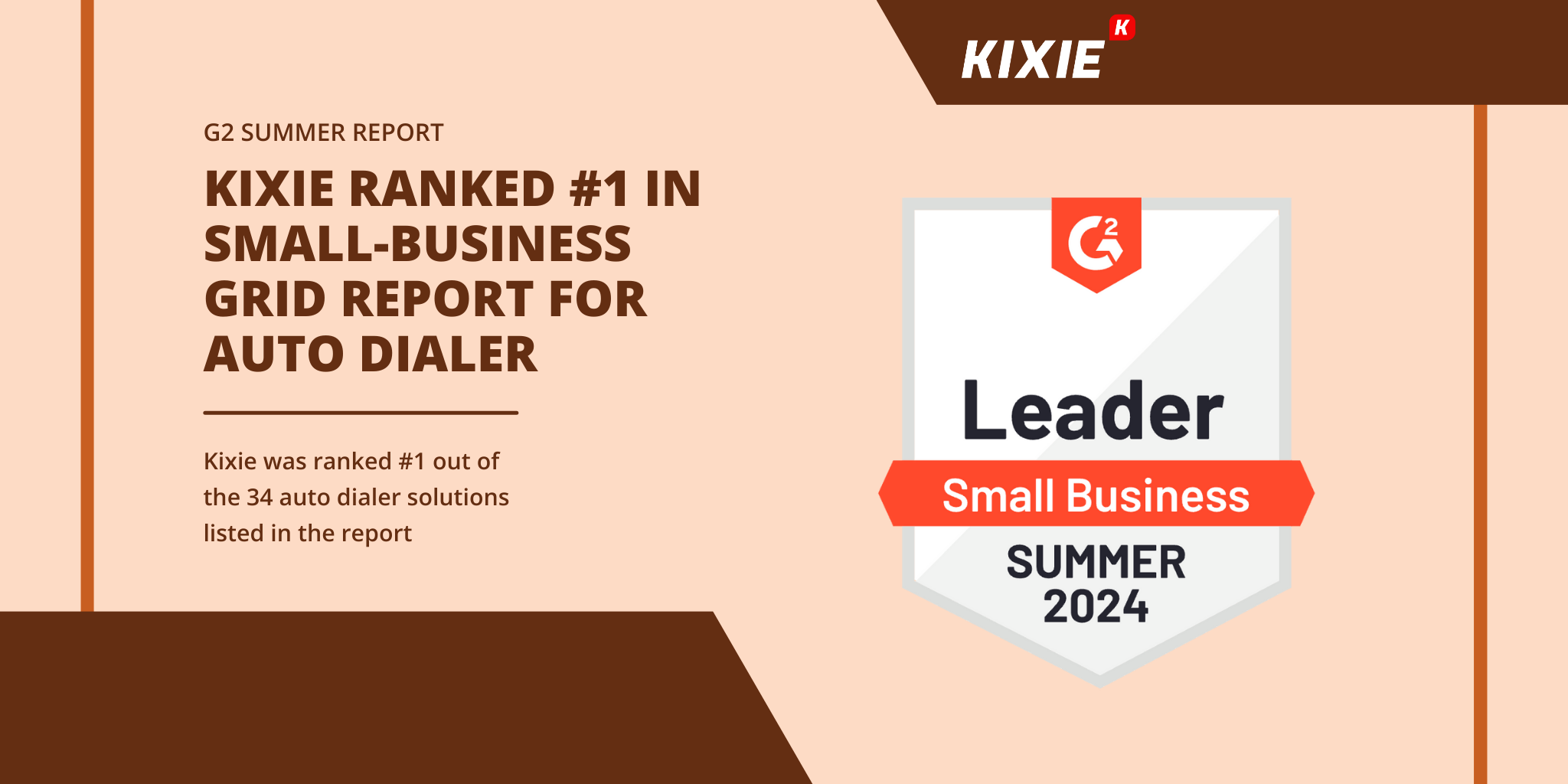 Kixie Wins G2's Best Auto Dialer for Small Business in 2024